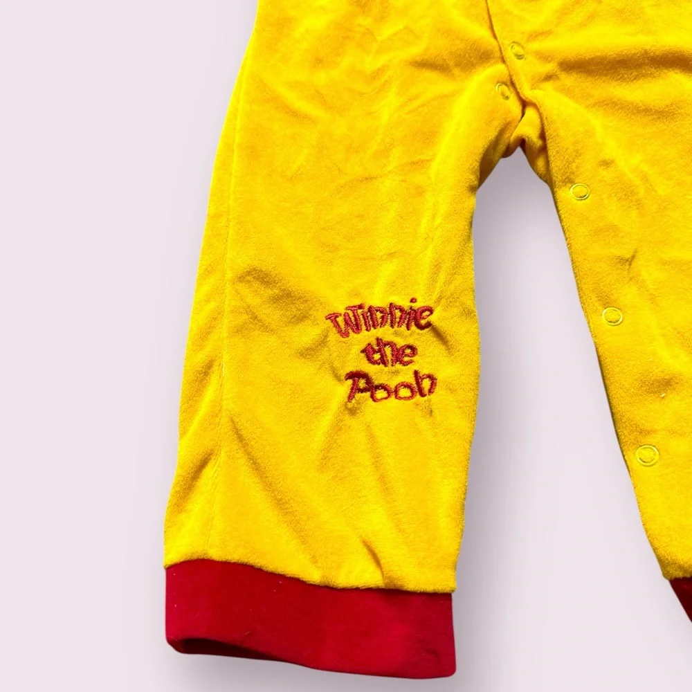 Baby Disney Winnie the Pooh Red and Yellow Onsie Costume PJs With Hood
